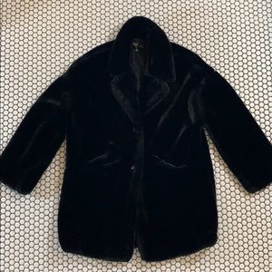 Zara faux fur coat in black
